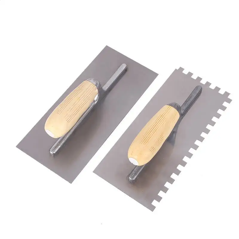 

Шпатель для бетона из нержавеющей стали 280x12, 5 мм, деревянная ручка с зубцами, строительные инструменты, шпатели для masilla