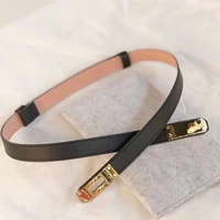 new trend fashion women texture leather buckle belt adjustment leather thin pants belt simple decorative accessories waist seal