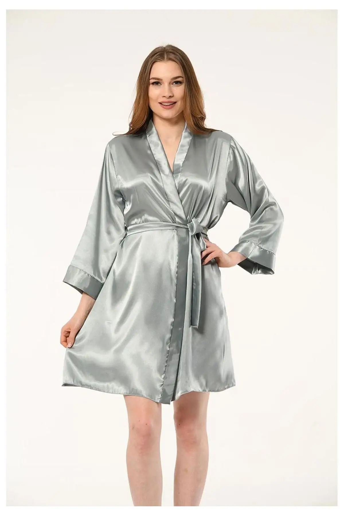 

Dressing Gown Bride Satin Fashion Robe Female Bathrobe Sexy Peignoir Kimono Bride Dressing Gown Gown Gown Gown Gown