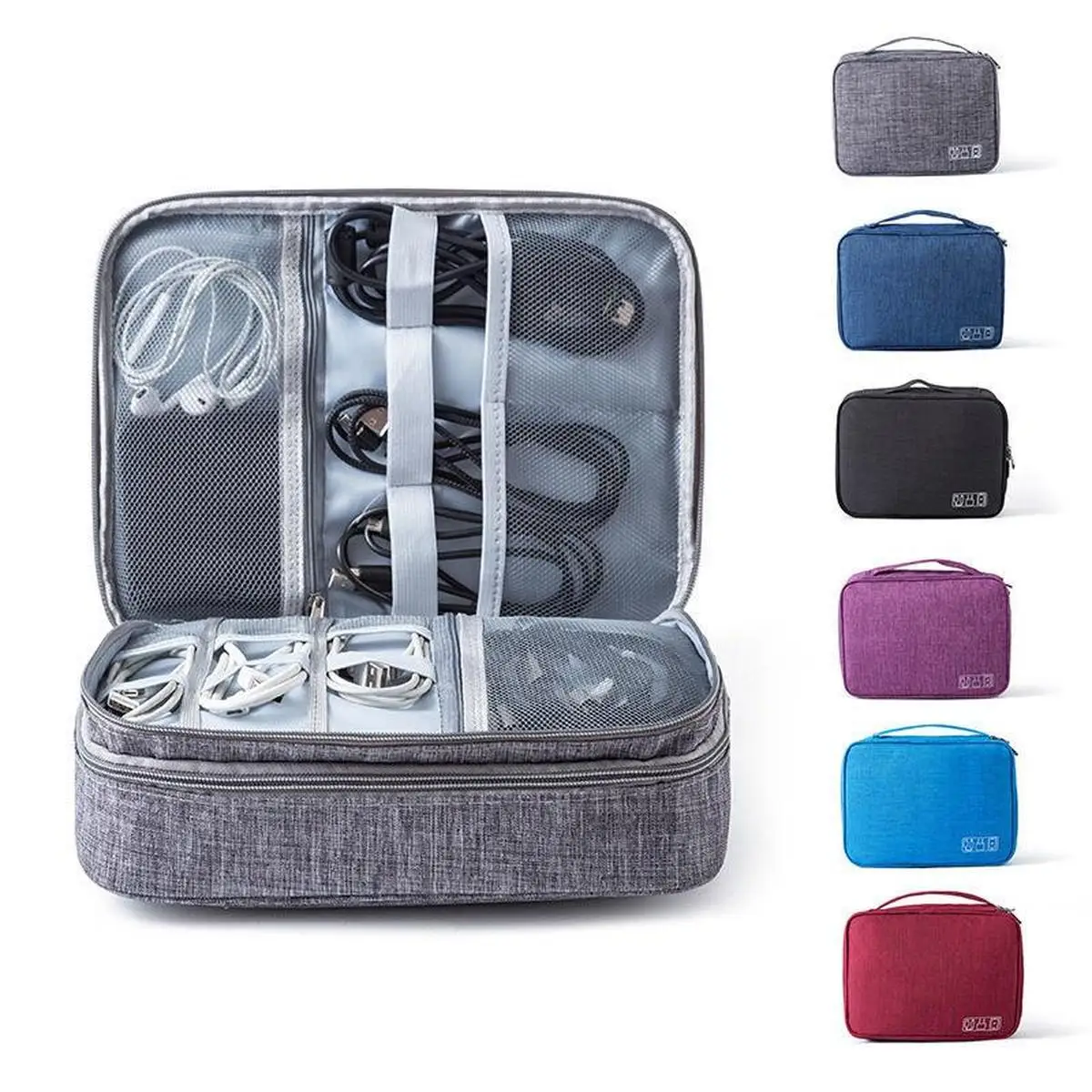 

Waterproof Storage Box Of Earphone Charger Multifunctional Receipt Line Storage Bag Double-Layer And Three-Layer Dust-Proof
