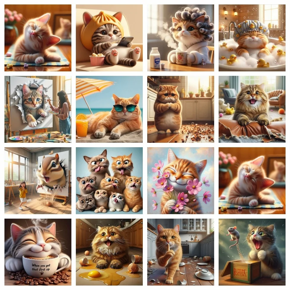 Diy 5d Набор Алмазной Живописи сделайте Свой Собственный Милый Кот Животное