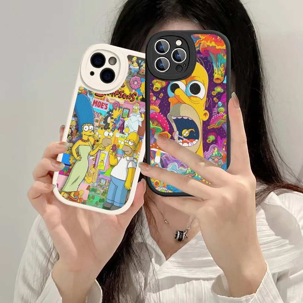 Чехол для телефона Cartoon Homer S-Simpson из жесткой кожи iPhone 16 15 14 13 12 Mini 11 Pro Max Xs X Xr 7 8 Plus Fundas