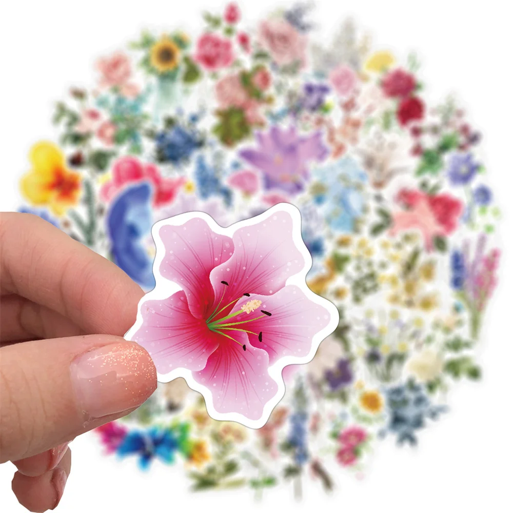 

10/30/50PCS Cartoon Flower Personalized Creative Sticker Desk Refrigerator Computer Phone Skateboard Waterproof StickerWholesale