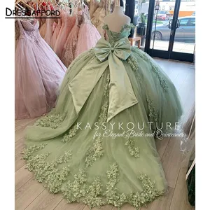 Quinceanera Dresses Corset Ball Gown  Beaded 3D Flowers Formal Prom Graduation Gowns Lace Up Princes in India