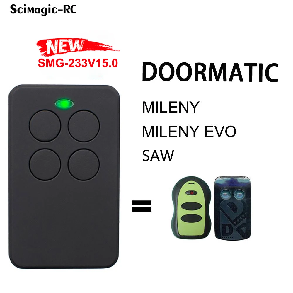 

2022 New Self-copy DOORMATIC MILENY EVO SAW EURO AZ-433 433mhz Garage Gate Opener Remote Control Duplicator Battery Include