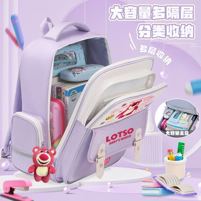 Школьный рюкзак Sanrio с клубничным медведем вместительный Повседневный Легкий