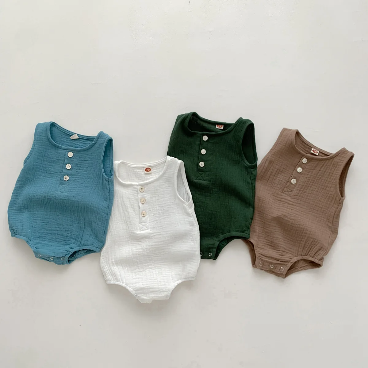 Baby Summer Thin One-Piece Ha Clothes 0-2 Years Old Male And Female Baby Cotton Breathable Bag Fart Clothes Climbing Clothes