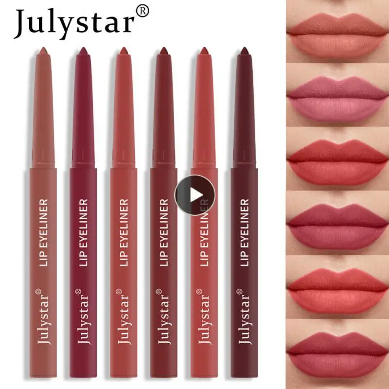 

Matte Lipstick Pen Smooth Lipliner Pencil Waterproof Lip Stick Plumper Lip Liner Contour Lady Charming Women Makeup Cosmetics