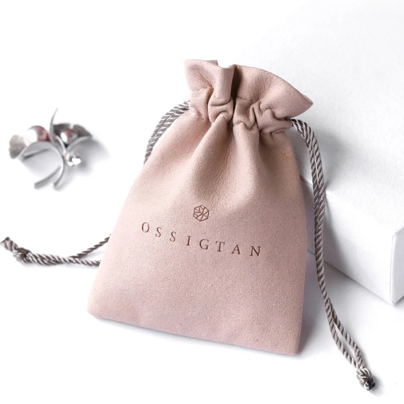 

PandaSew 8*13cm Custom Microfiber Jewelry Packaging Bag drawstring Pouch with logo