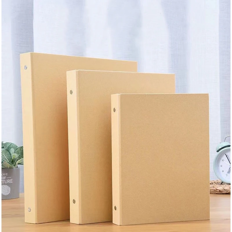 

15pcs/Pack A5 A4 Vintage Kraft Paper Black White Sheets Ring Binder Spiral Craft Notebook Hard Cover B5 DIY Handmade Photo Album