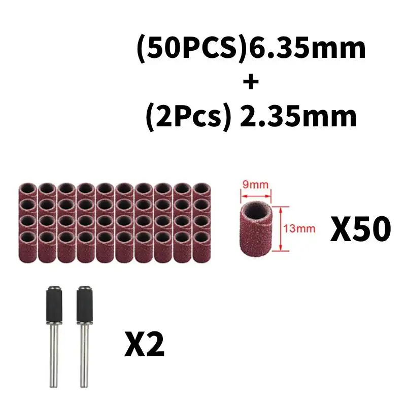 

Набор шлифовальных барабанов 52 шт., зернистость 6,35/9,5/12,7/2,35 мм