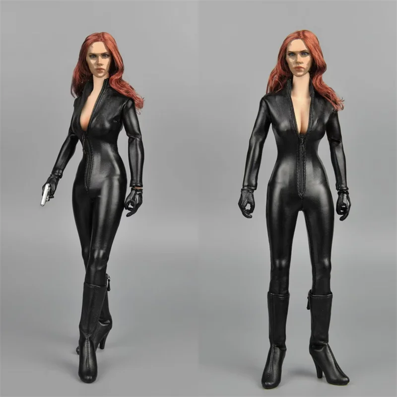 ZYTOYS ZY15-2 масштаб 1/6 женский солдат черная молния длинный рукав плотный кожаный