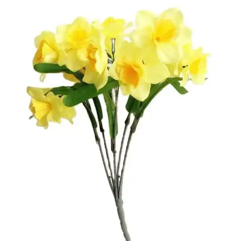 Один искусственный Нарцисс, искусственные шелковые нарциссы, 21 цветок для украшения дома