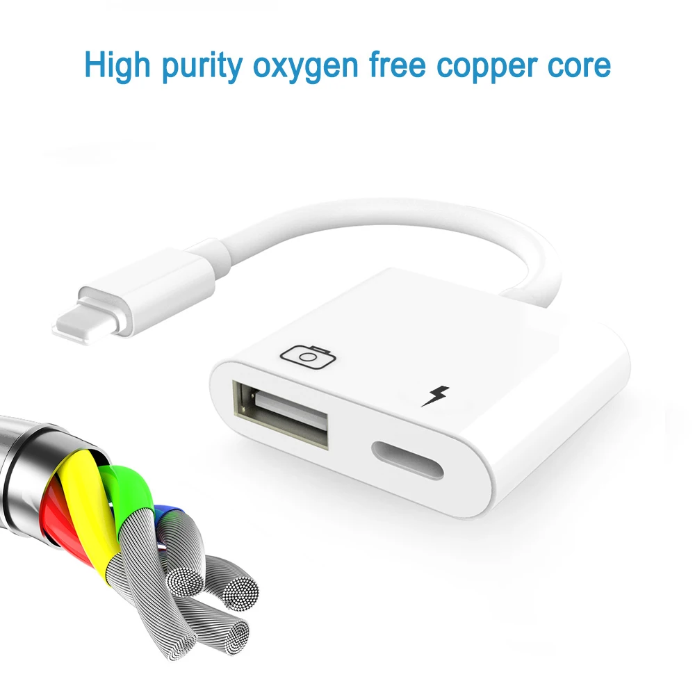 Lightning  iPhone to USB 3.0 OTG Camera Adapter/Cable Cord with Charging for iPhone/iPad