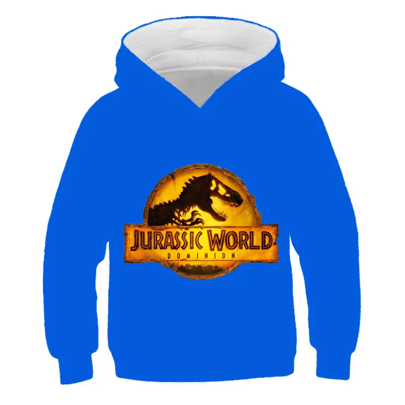 

Хлопковые свитшоты с длинным рукавом, с изображением героев Мира Юрского периода, однотонные пуловеры, новинка 2022, модные весенне-осенние д...