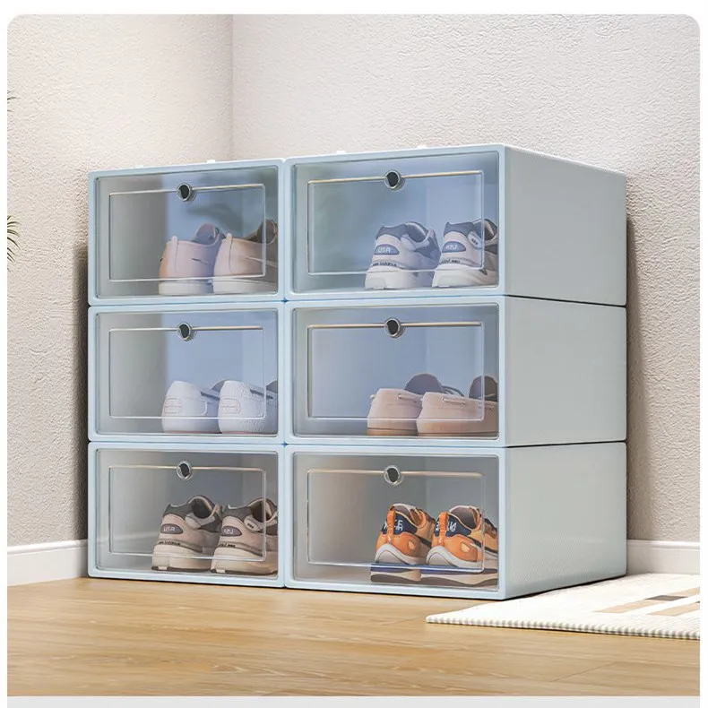 

New Books Storage Living Box Simple Room Sundry Box For Shoes Snacks Shoe Box Multifunctional Plastic Storage 6pcs/set Household