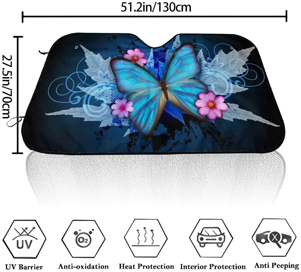 MSGUIDE Тонкая синяя линия с американским флагом козырек от солнца на лобовое стекло