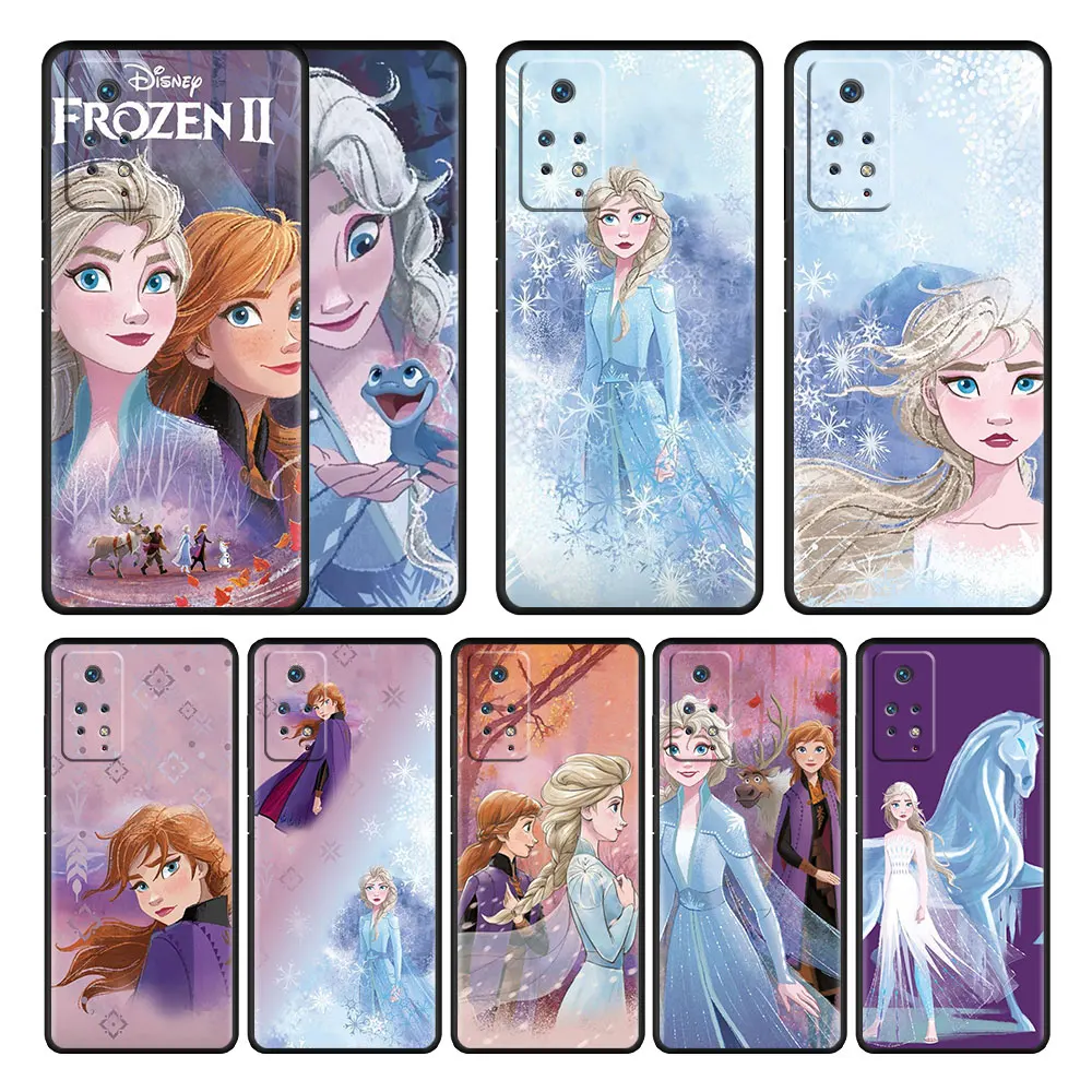 

Phone Case For Xiaomi Redmi Note 11T 11S 11 10 8 Pro 9 9S 9T 8T for Mi 10 8 9A 9C 10C K40 K50 Disney Frozen Elsa Anna Color