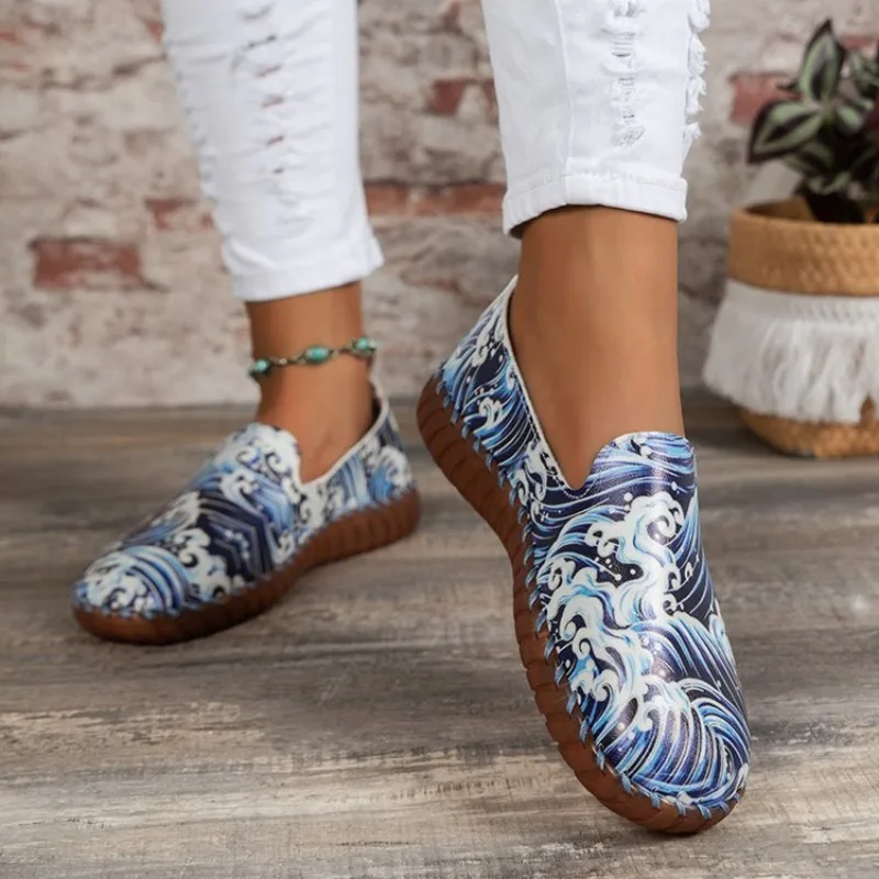 Женские парусиновые туфли в этническом стиле Новинка осени 2024 повседневная