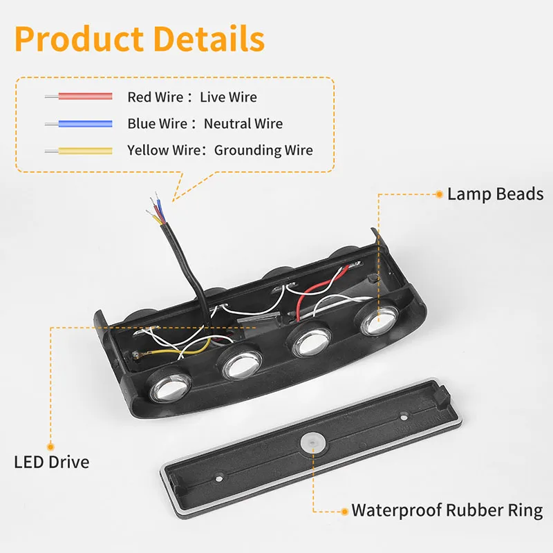 led wall lamp ac86 265v wall sconce lamps outdoor lighting ip65 waterproof 468w wall light for house garden indoor home decor free global shipping