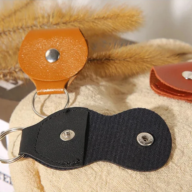 

Portable 1Pcs Leather Guitar Pick Holder Bass Plectrum Case Paddle Bag Keychain Clips Shape Electric Guitar Ukulele Organizer