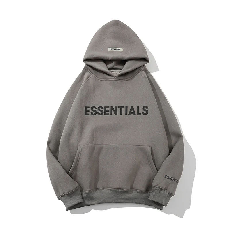 

Men's Essentials Hoodies Autumn and Winter Brushed and Thick 100% Pure Cotton Men Women Loose-Fit Sweatshirt High Street Hoodie