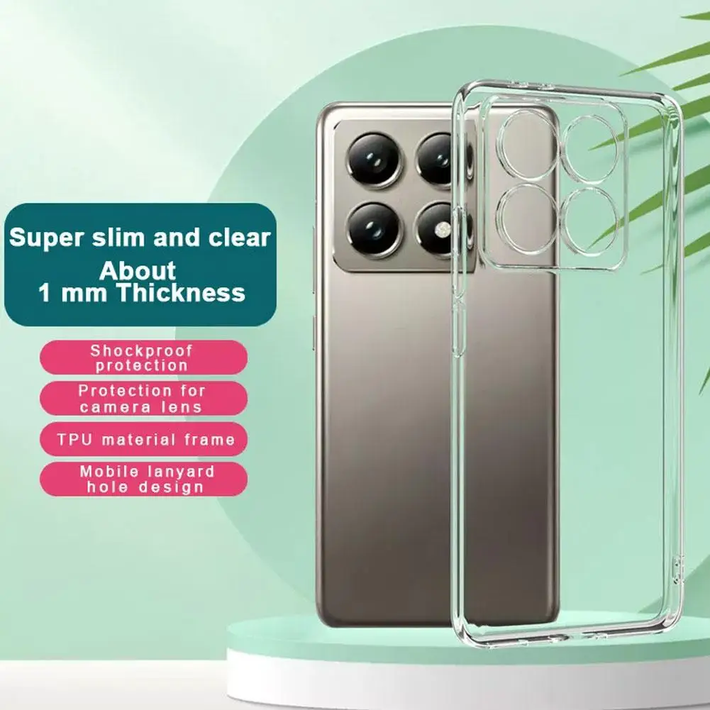 1 шт. для Xiaomi 14T Pro $ 5G чехол телефона защитный высокая прозрачность из ТПУ R9S0