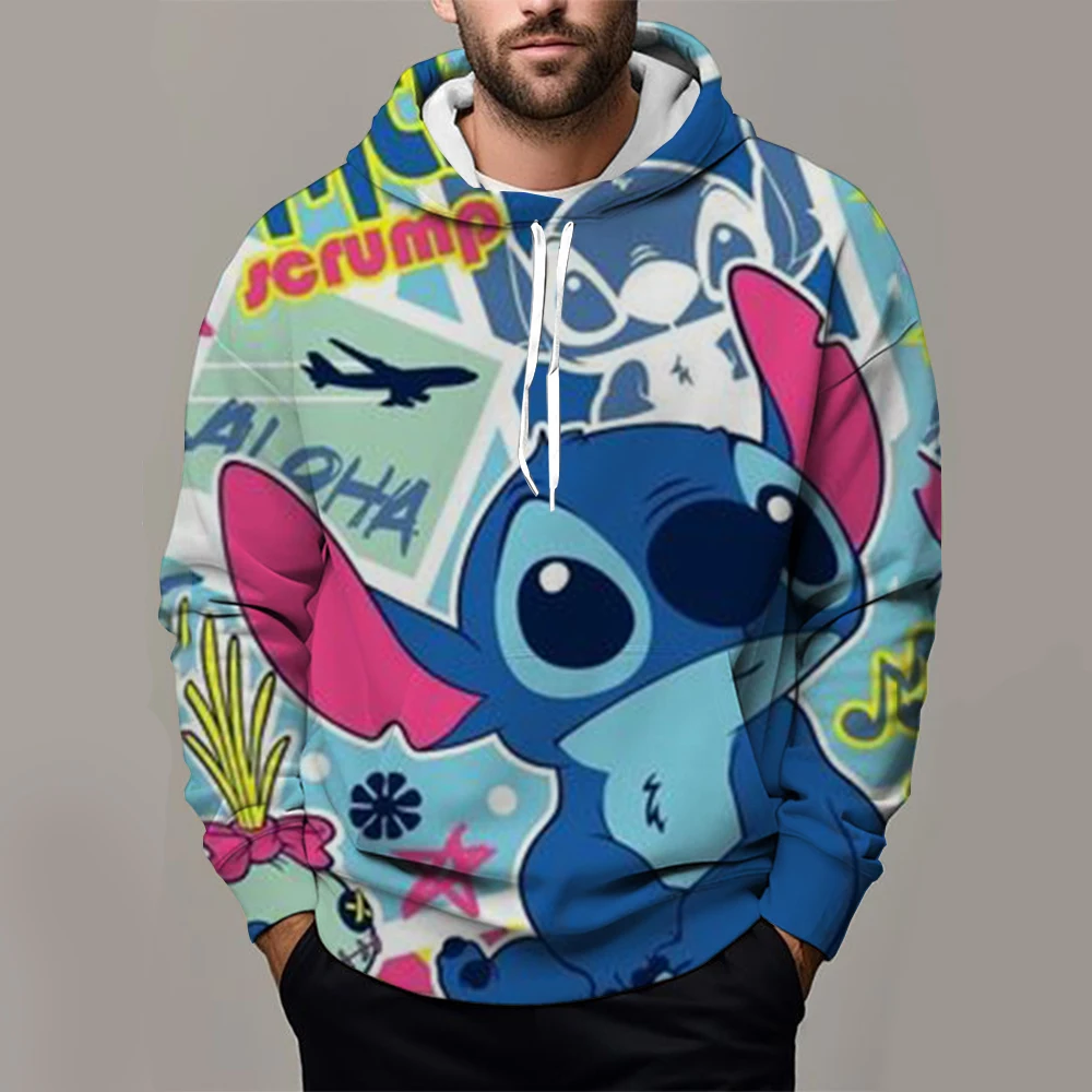 Толстовки с капюшоном Disney Lilo Stitch толстовка длинными рукавами для мальчиков и