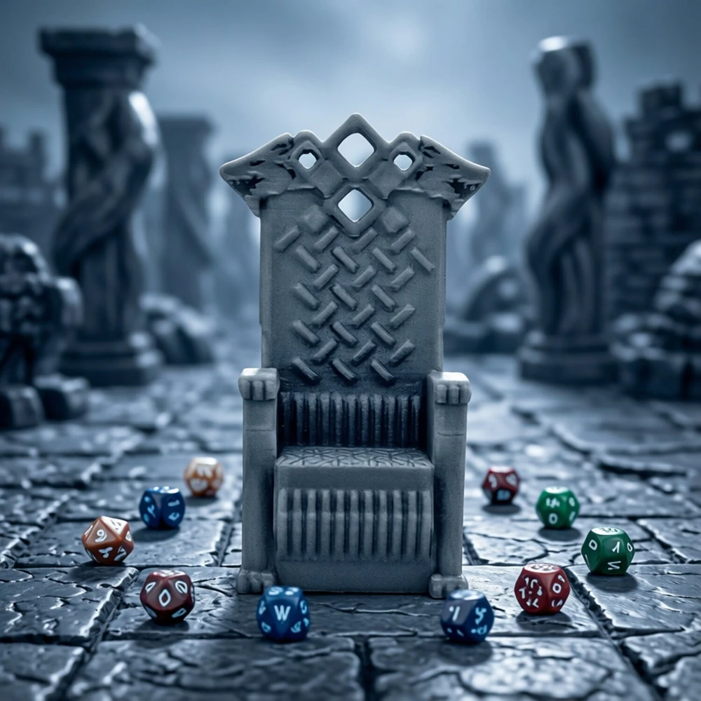 Фото Террейн «Волчий трон» для DnD Legion Terrain Scenery: 3D-печатные миниатюры для настольных игр, раскладка террейна «Королевский каменный трон» №2