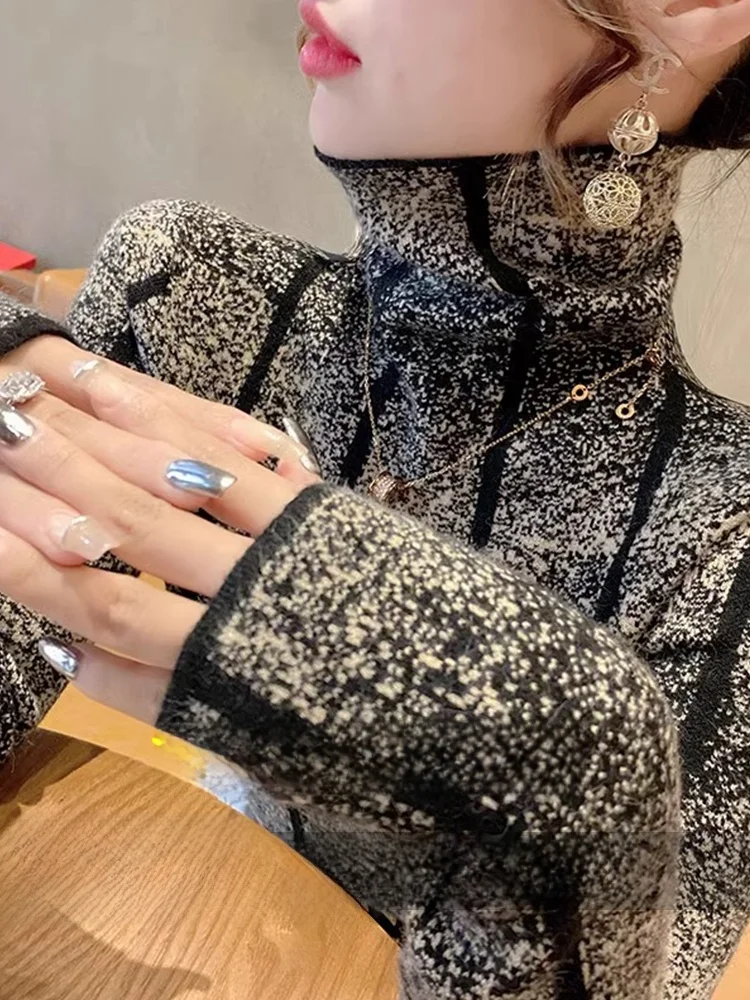 Водолазка в полоску 00 свитер из чистого кашемира женский высококачественный