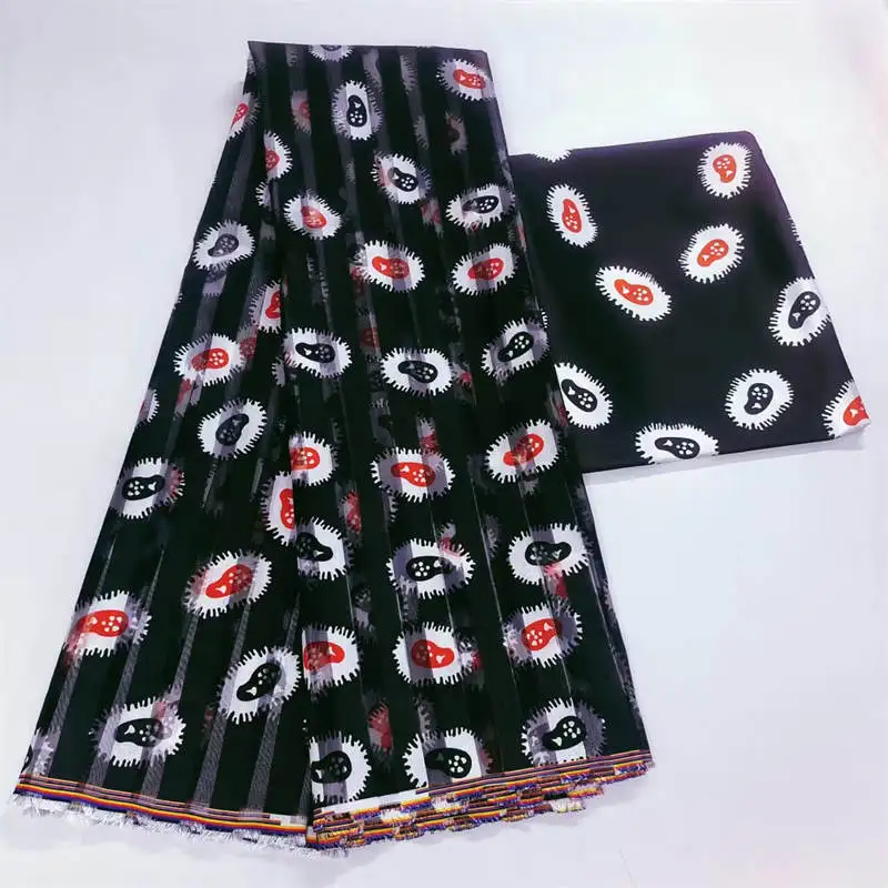 2023 Новая Модная шелковая восковая ткань из органзы высокого качества 6 ярдов для