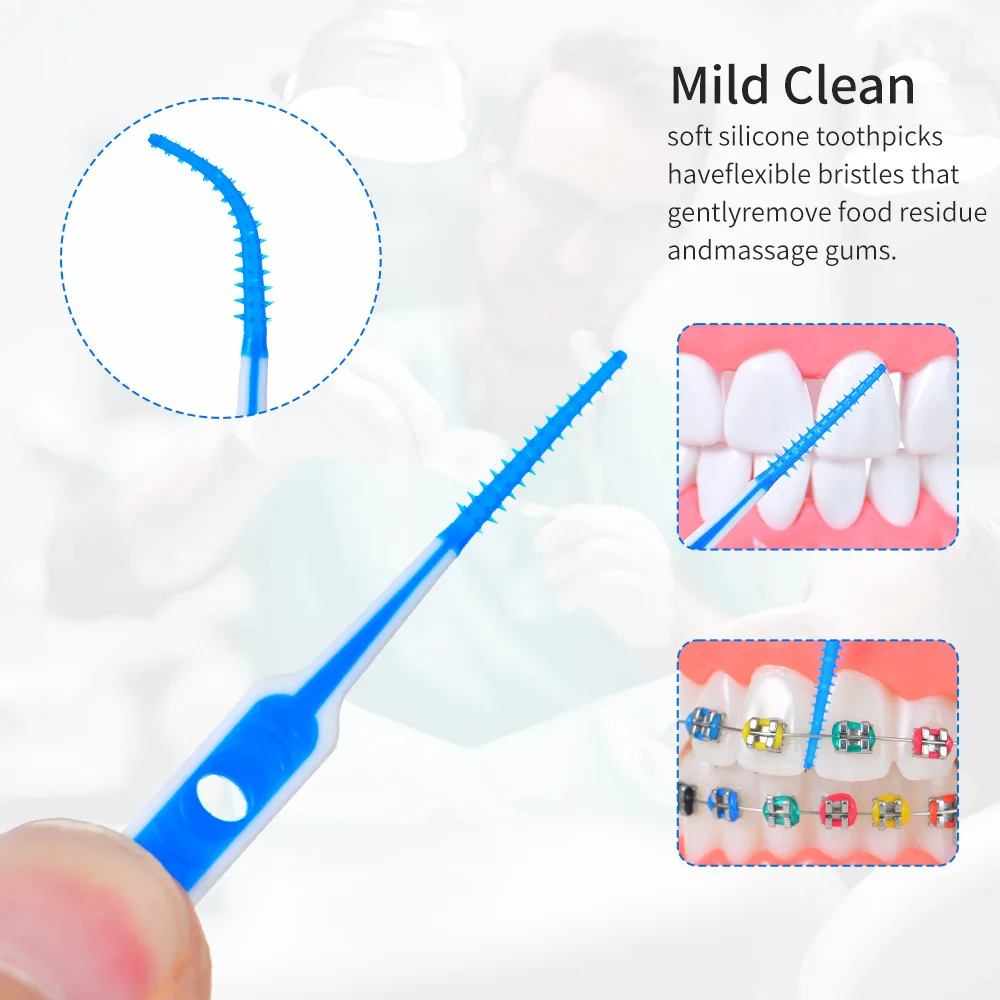 20 шт. мягкая клейкая зубная щётка Cleanpik