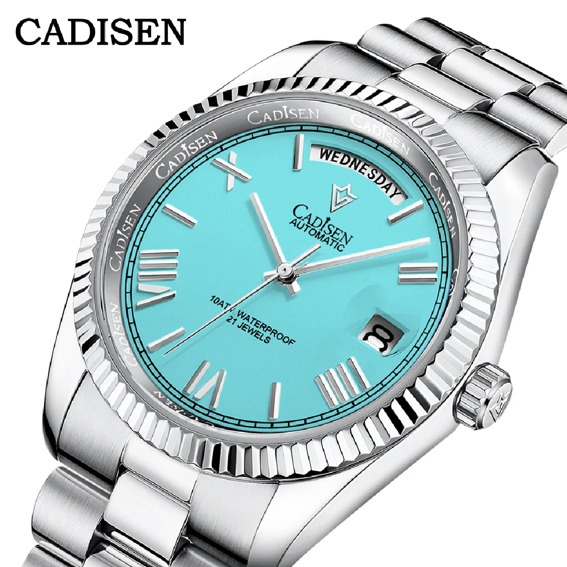 

CADISEN Watches Men New Blue Dial Sapphire Glass Japan MIYOTA 8285 Movt Men's Watch Mechanical Automatic 10ATM Diver Watch Clock