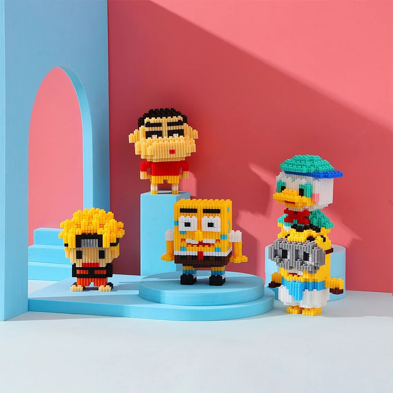 

2022 New Educational Toys Mini Small Particles Assembled Building Blocks Children Building Blocks Anime Characters Hands-On Toy