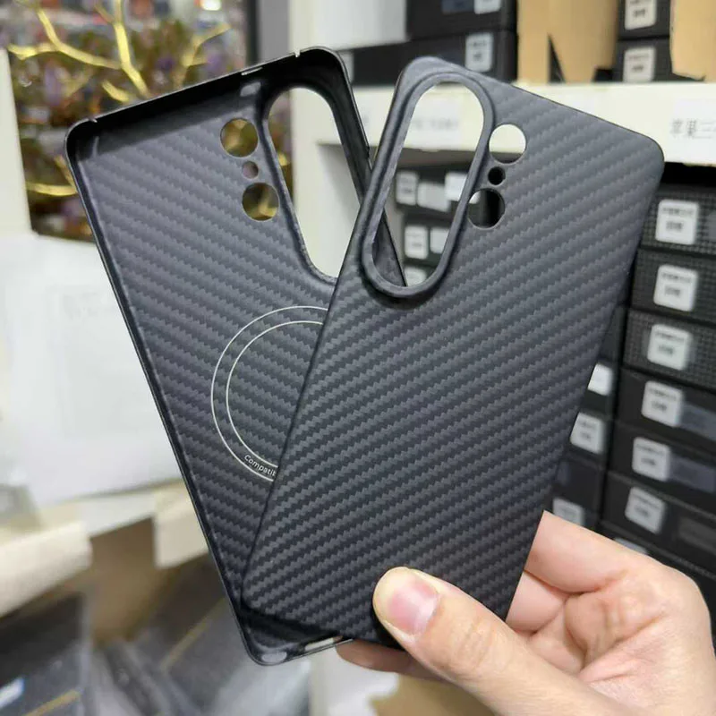 Фото Чехол для Samsung Galaxy S26 Ultra с магнитным кольцом Magsafe, из настоящего углеродного волокна и арамида, защитный чехол для мобильного телефона №2