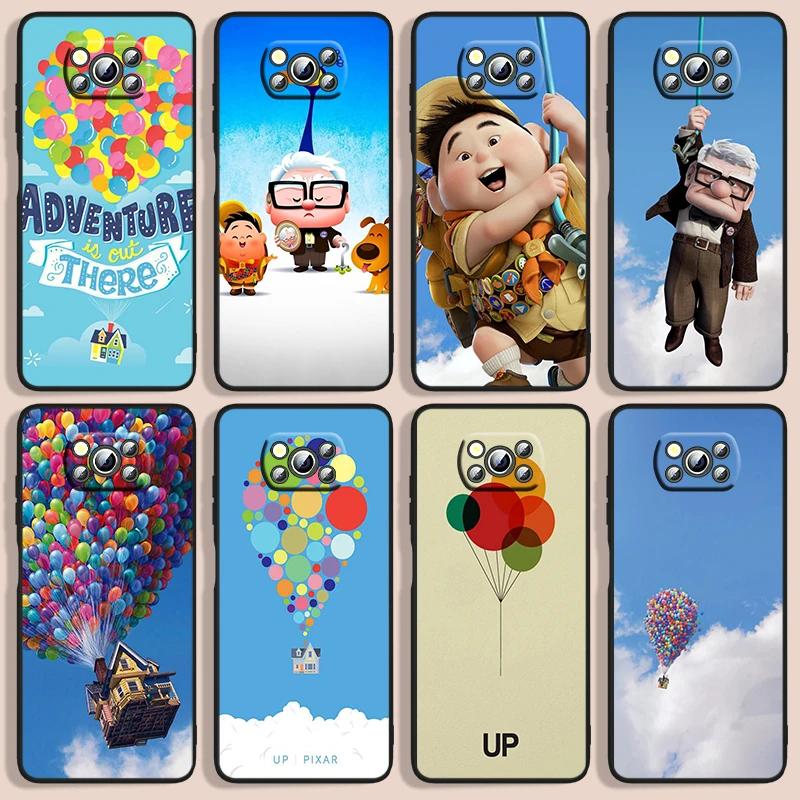 

Disney UP Animation Phone Case For Xiaomi Poco F1 X2 F2 X3 C3 M3 F3 X4 M4 F4 Pro 5G 4G NFC GT Black Iuxury Silicone Back Soft