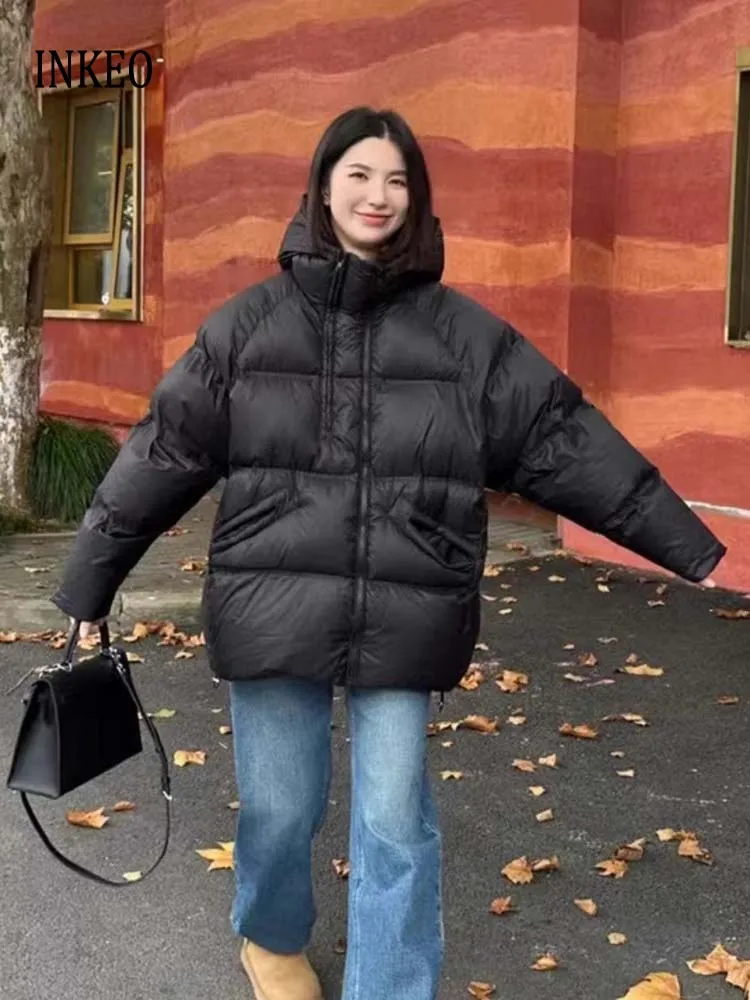 Роскошный пушистый пуховик с капюшоном женский на молнии длинными рукавами 2025 г.