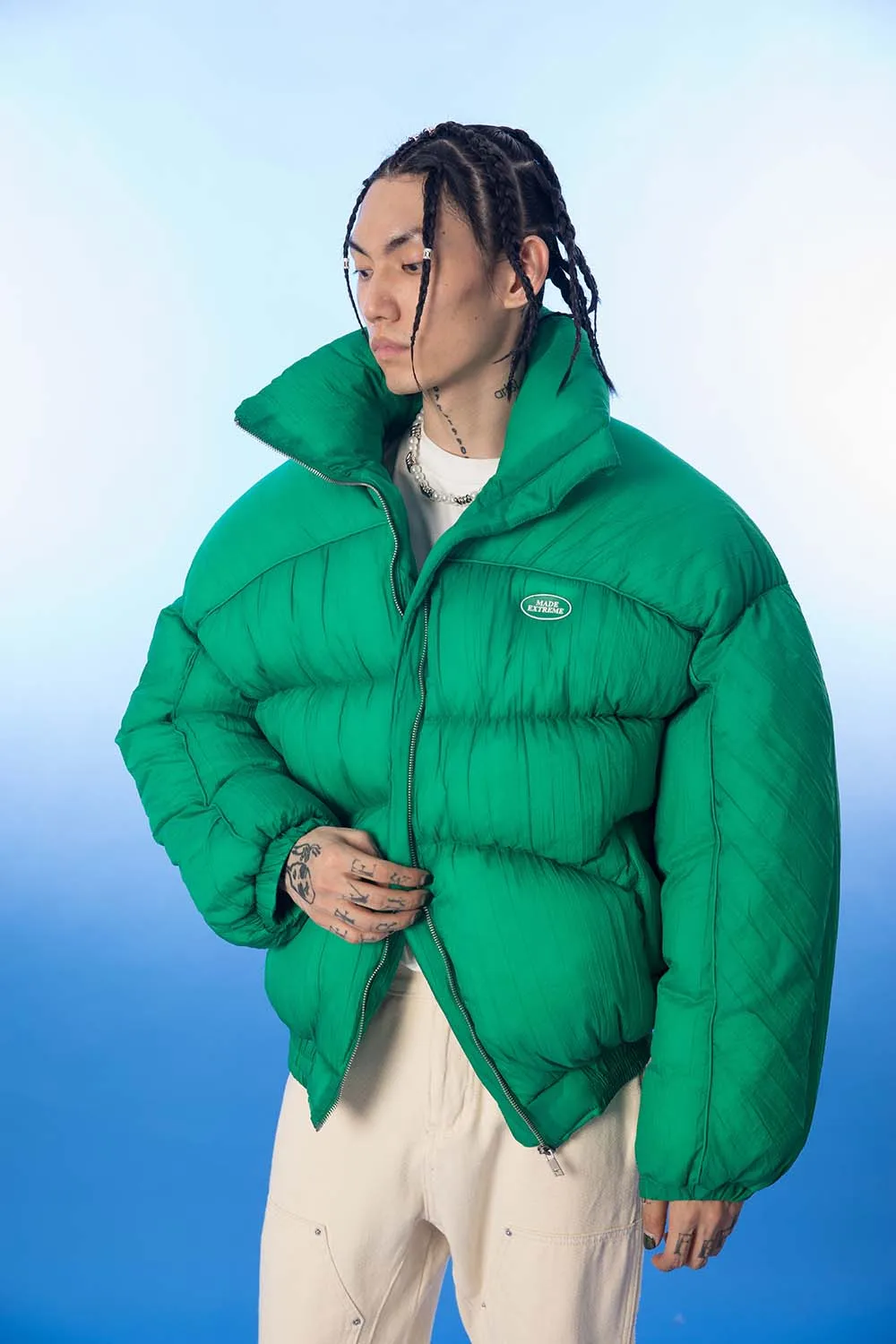 Made Extreme Puffer jacket streetwear stand collar warm winter Men Parkas hip hop oversized men Parka jacket korean warm Outwear