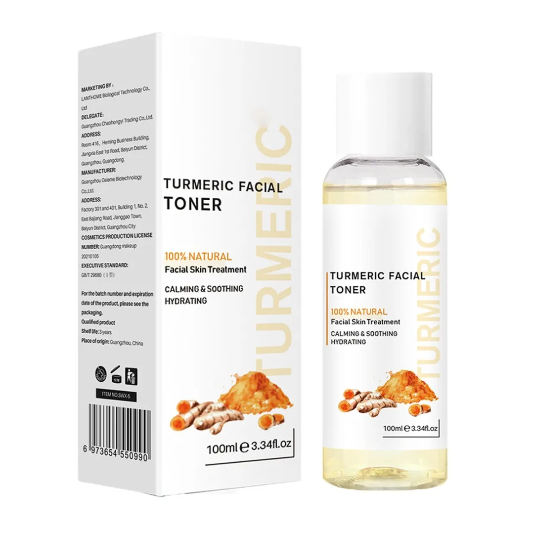 

1 Pc 100ml Turmeric Facial Toner Face Skin Acne Dark Spot Remover Soothing Calming Hydrating Facial Skin Care Beauty