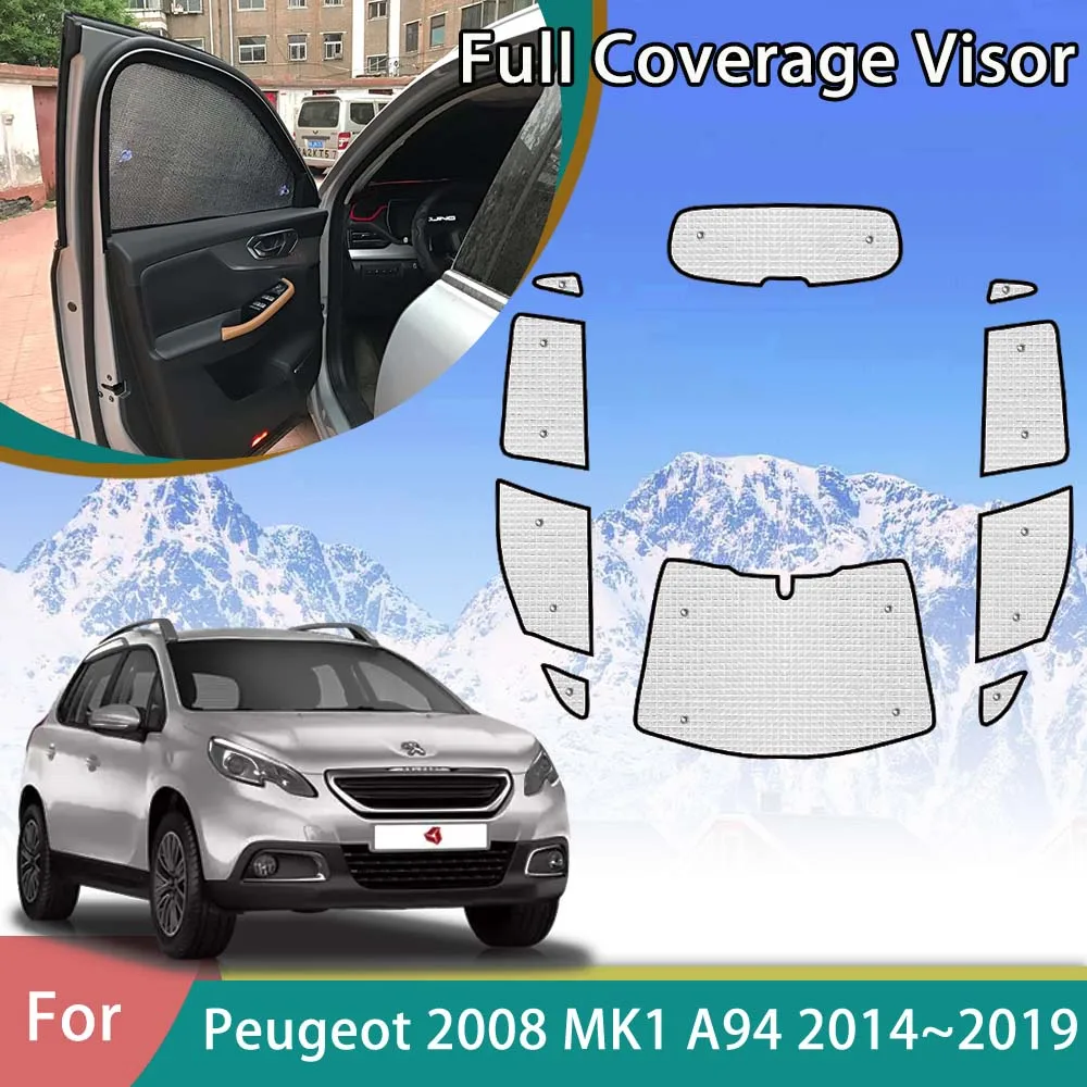 

For Peugeot 2008 MK1 Accessories A94 2014~2019 2017 2014 2015 2016 Car Full Coverage Parasol Anti-UV Sunshade Window Interior