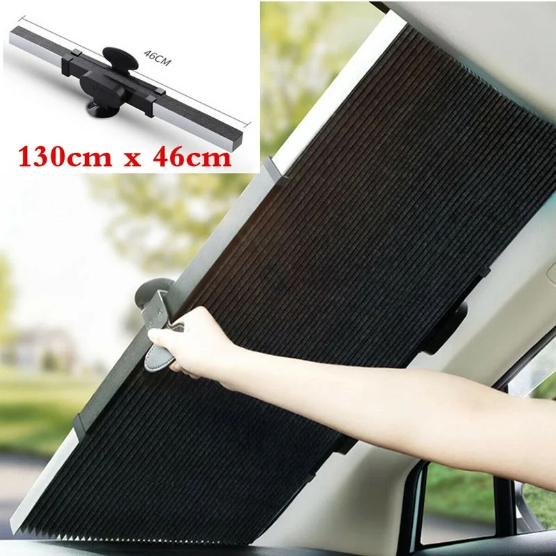 

Retractable Car Curtain UV Protection Front Windshield Sun Visor Accessories
