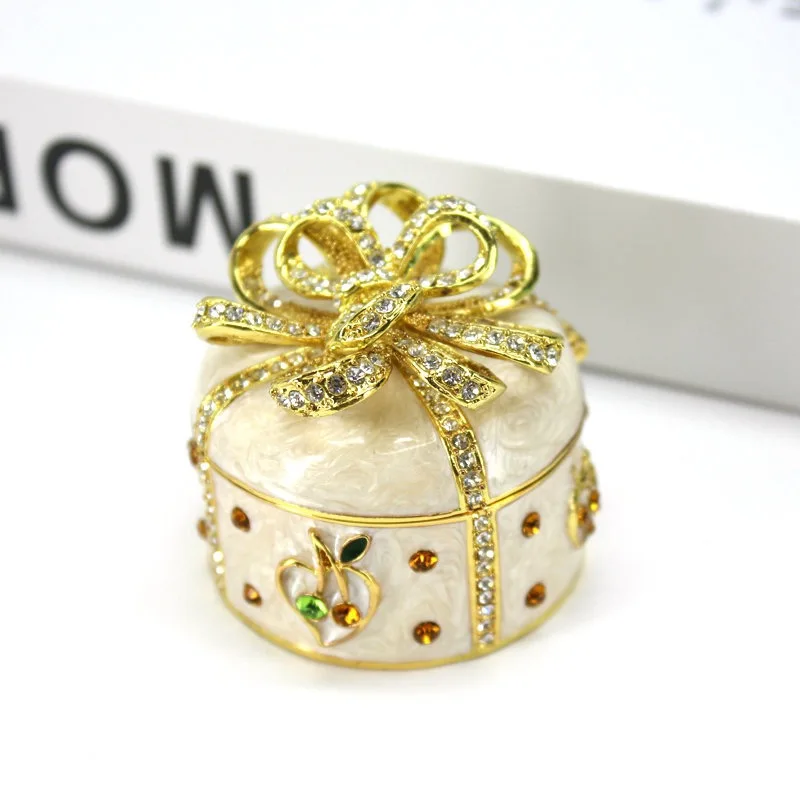 Bownot  trinket box enamel butterfly knot jewelry box personalized gift jewelry box  crystals jewel jewelry ring storage