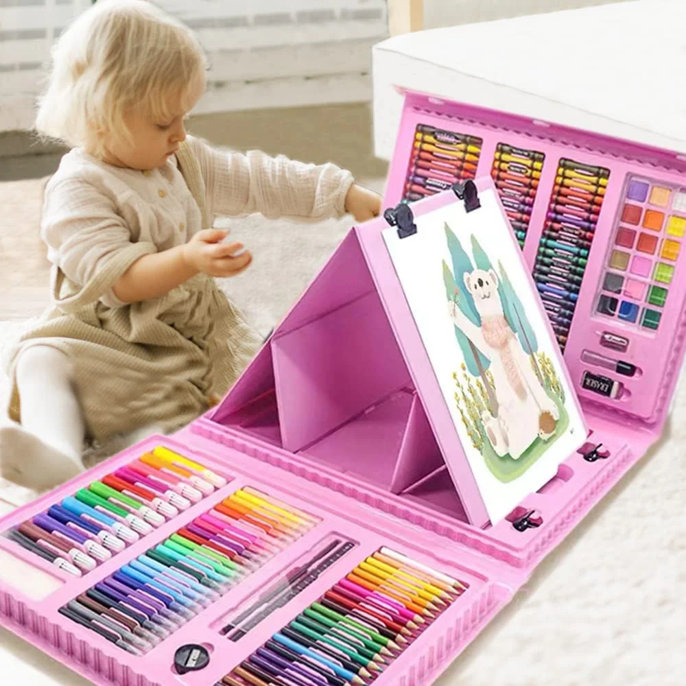 42/86/208Pcs Children Art Painting Set Watercolor Pencil Crayon Water Pen Colors Drawing Tools Kids Gift Art Supplies Toy Crayon