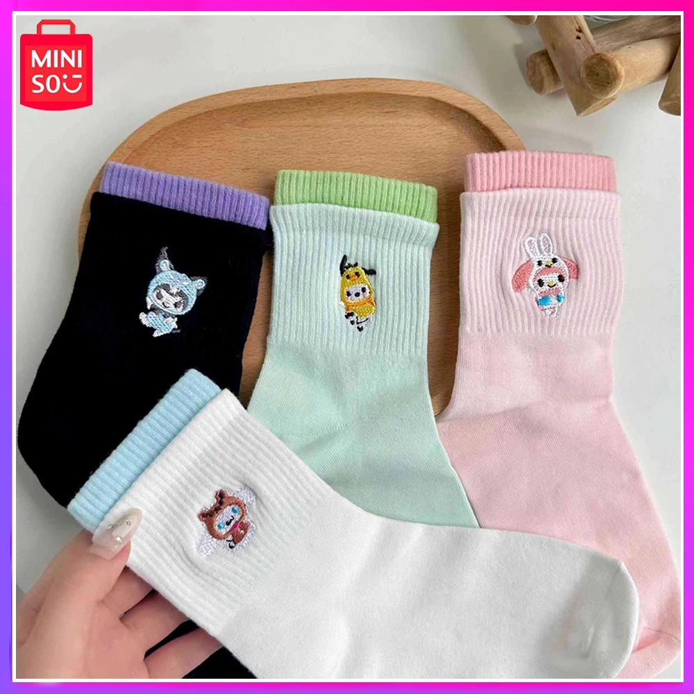 

Miniso Sanrio My Melody New Winter Casual Sports Basketball Socks Pink Deodorant Breathable Adventskalender Christmas Girl Gifts