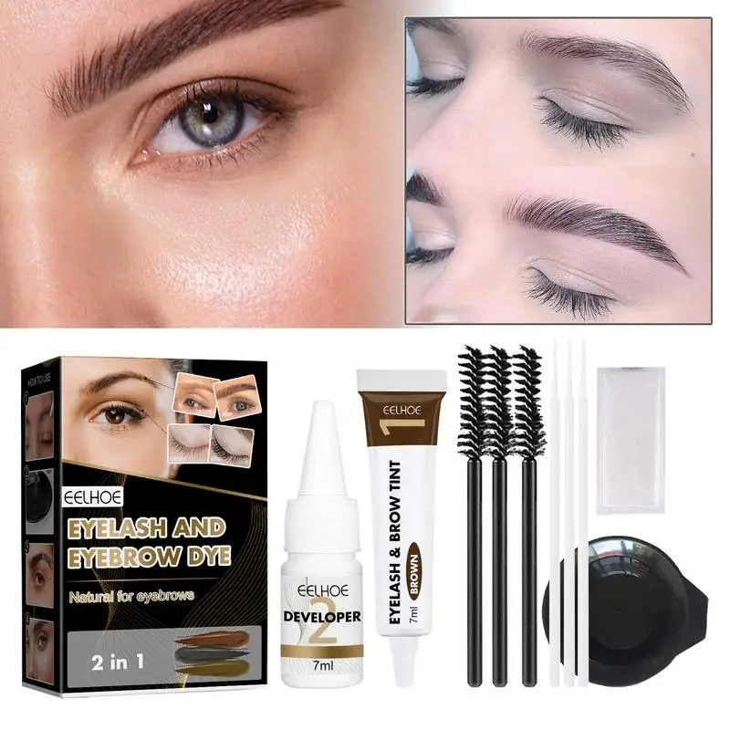 

Eyelashes Eyebrow Eyelash Dye Paste Tint Kit Professional Permanent Mascara Color Brow & Lashes Dye Set