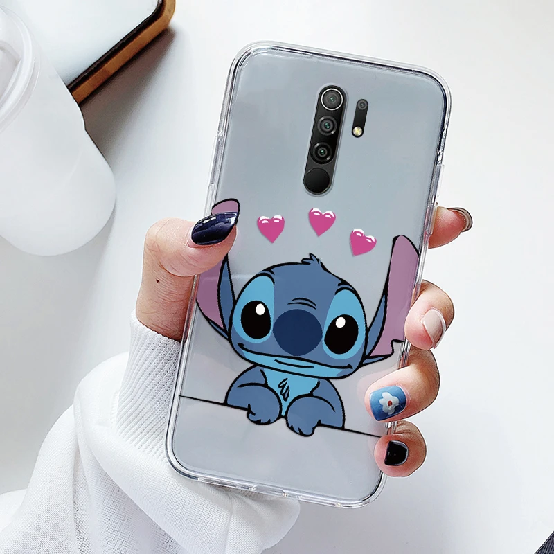 Задняя крышка для Redmi 9 Роскошный прозрачный чехол телефона Лило и Стич