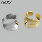 Геометрические гладкие кольца CIAXY 925 для женщин, минималистичные Регулируемые кольца стандартной ширины, подарки для вечевечерние