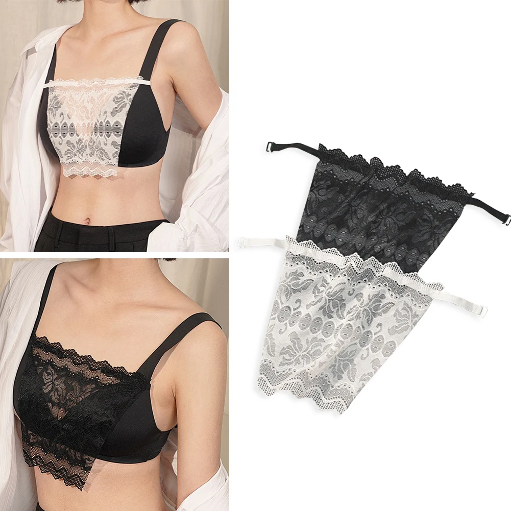 

Women Quick Easy Clip-on Lace Fragment Camisole Bra Insert Wrapped Chest Overlay Modesty Panel