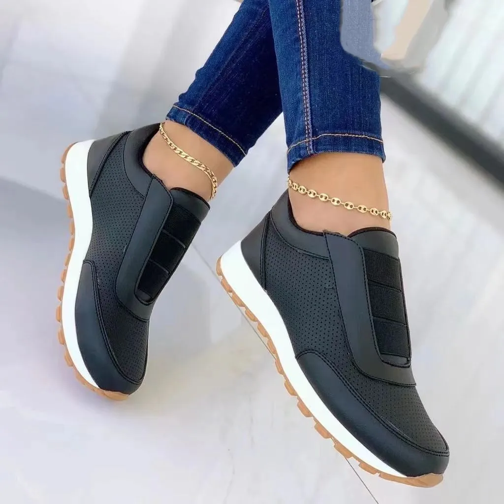 New Summer Spring Shoes Non-slip Soft-soled Running Shoes comfortable Women's Vulcanized Shoes Big flat loafers with round toes