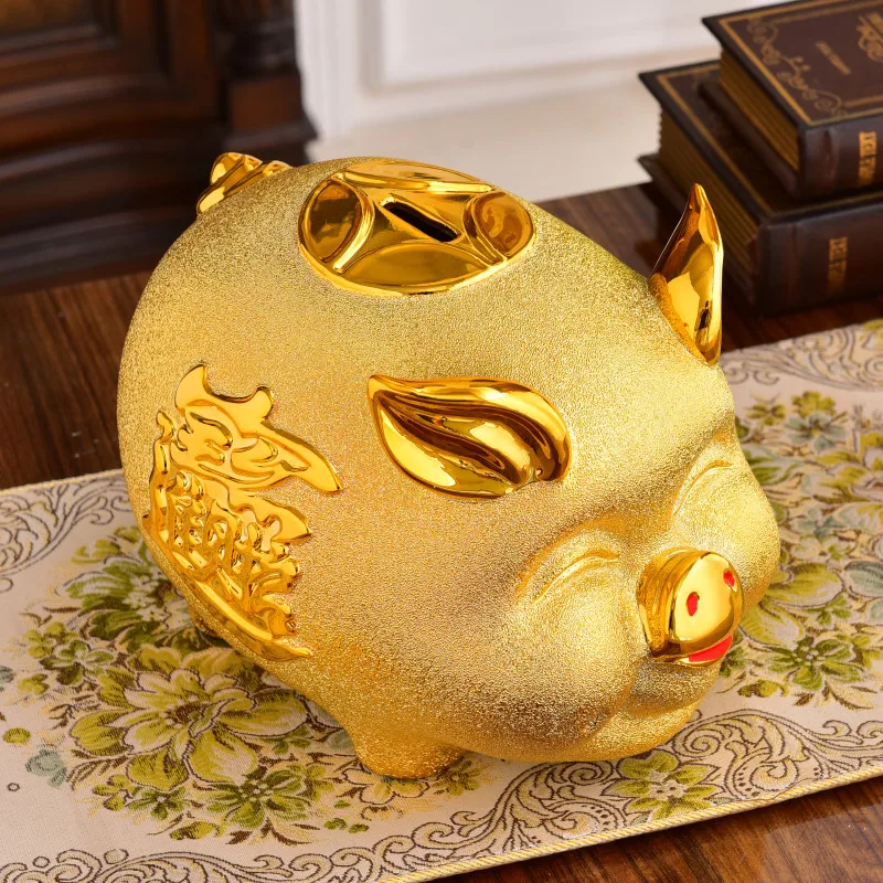 Керамическая золотая копилка креативное открытие подарок украшение на день